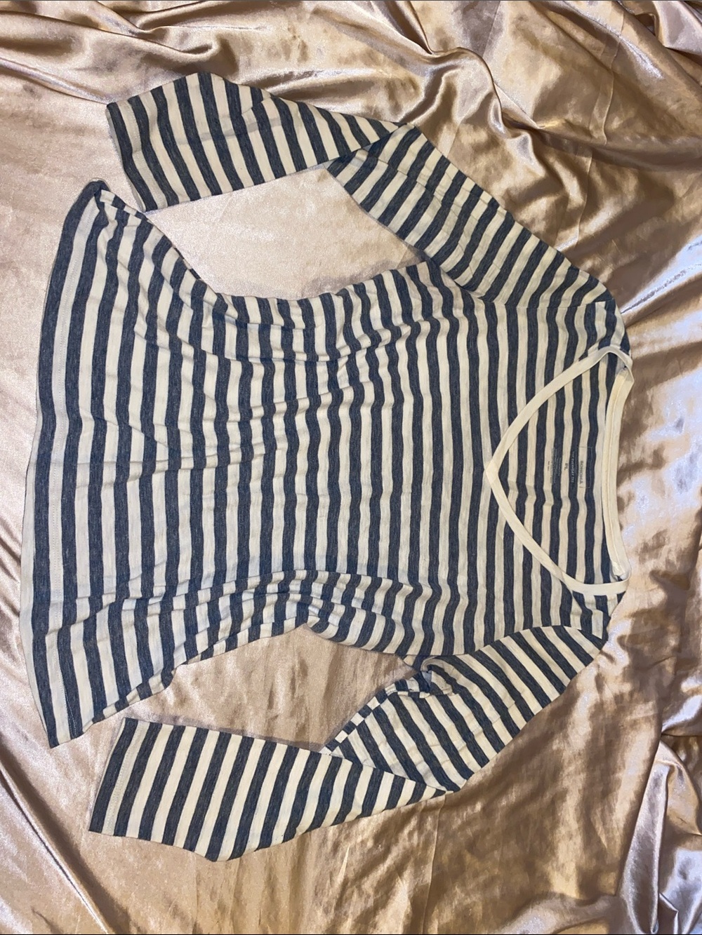 Sonoma Navy & White Striped Long Sleeve Crew Tee